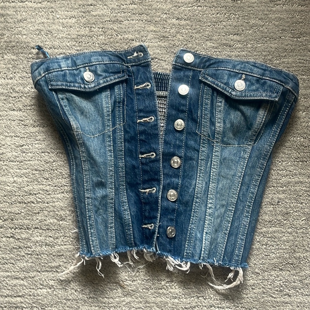 Zara denim boob tube